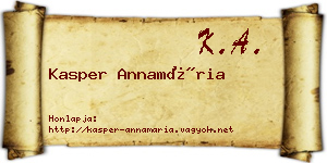 Kasper Annamária névjegykártya