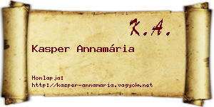 Kasper Annamária névjegykártya